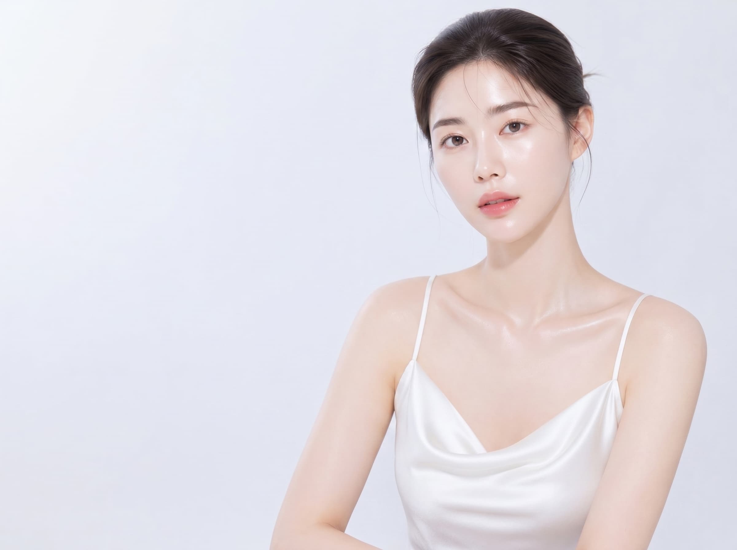 피부과 홈페이지 메인 화면에 활용할 수 있도록 오른쪽에 배치한 AI 모델 이미지